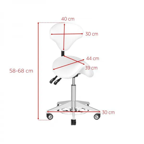 TABORET KOSMETYCZNY AZZURRO 037F BUMP-UP BIAŁY