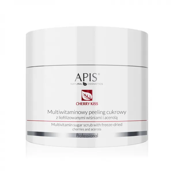 APIS MULTIWITAMINOWY PEELING CUKROWY Z LIOFILIZOWANYMI WIŚNIAMI I ACEROLĄ 220g