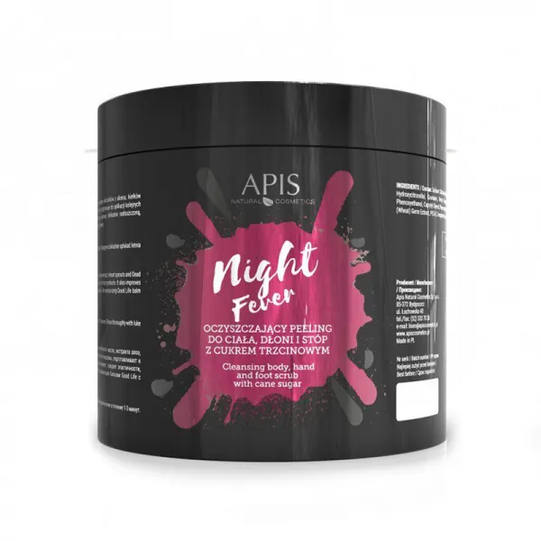 APIS NIGHT FEVER OCZYSZCZAJĄCY PEELING DO CIAŁA, DŁONI I STÓP, 700 G