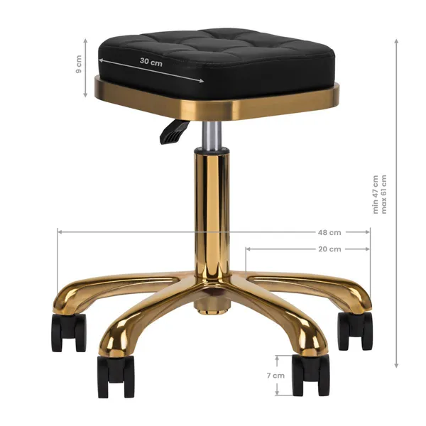 Taboret kosmetyczny M-1645 złoto czarny