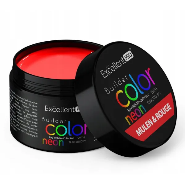 EXCELLENT PRO BUILDER GEL ŻEL BUDUJĄCY NEONOWA CZERWIEŃ MULEN & ROUGE 30 g