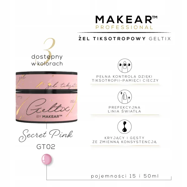 Makear Geltix Builder Gel Thixotrope Secret Pink 50 ml