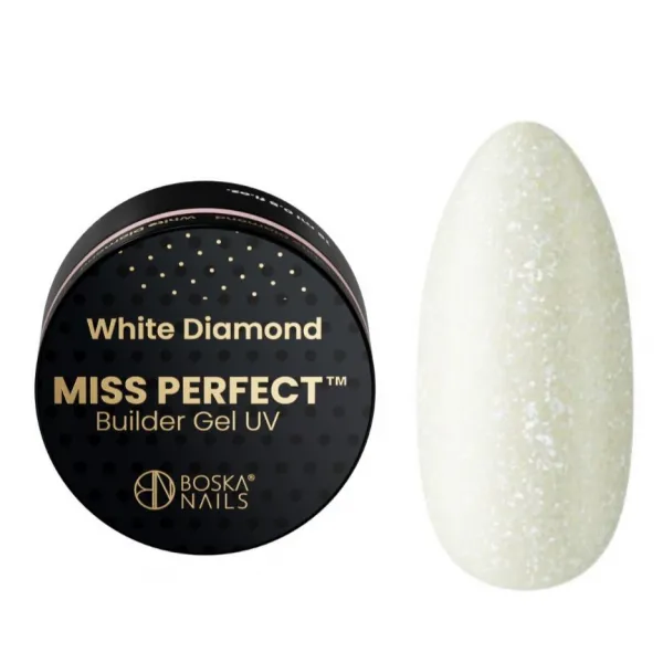 Żel Boska Nails Miss Perfect white diamond 15ml