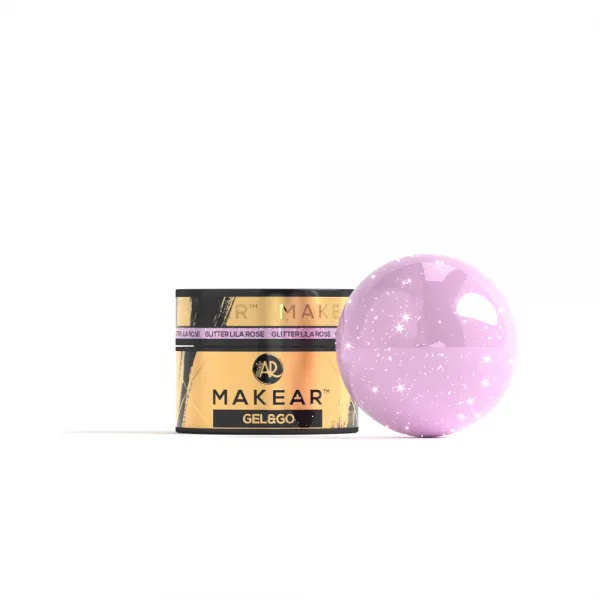 Makear Gel&Go Builder Gel Glitter Lila Rose 15 ml