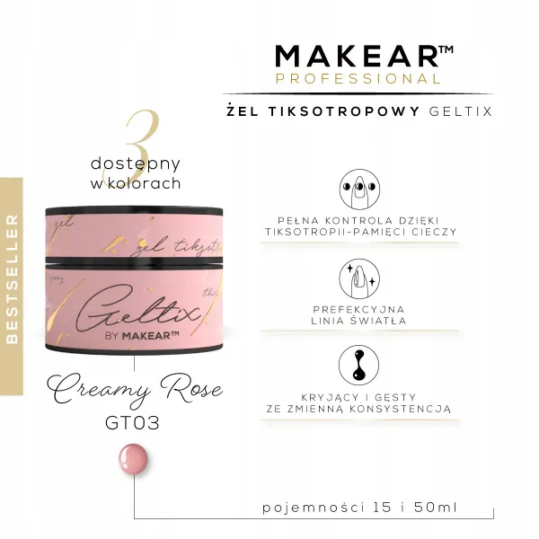 Makear Geltix Builder Gel Thixotrope Creamy Rose 50 ml