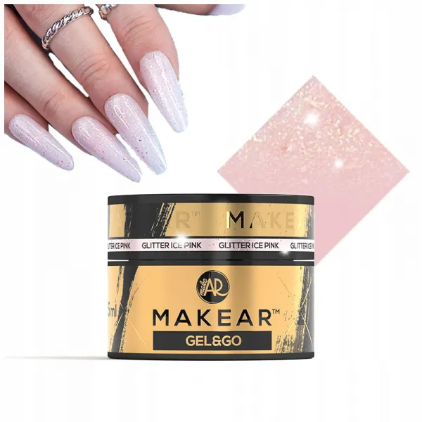 Makear Gel&Go Builder Gel Glitter Ice Pink 21 15 ml