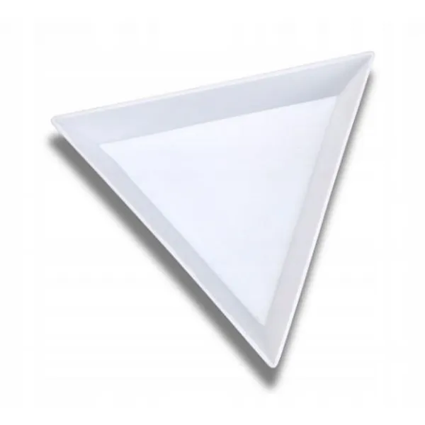 Tacka podstawka trójkątna na cyrkonie - biała