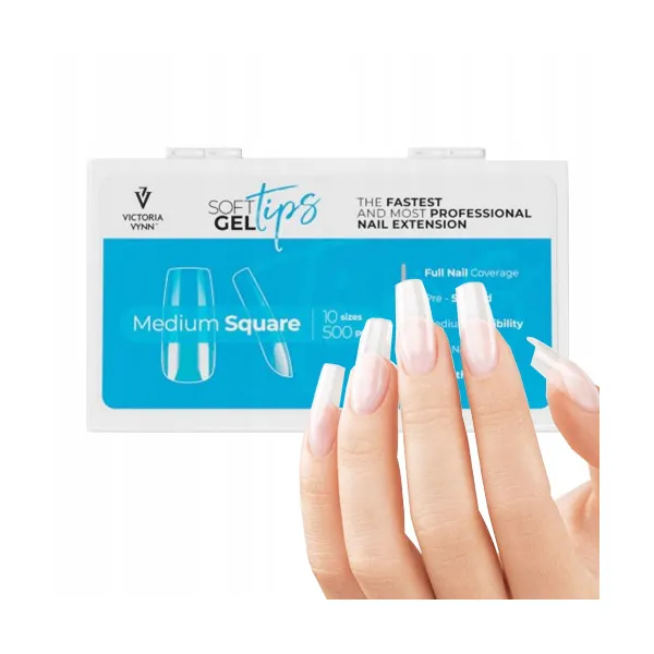 .Victoria Vynn Soft Gel Tips Medium Square 500 szt