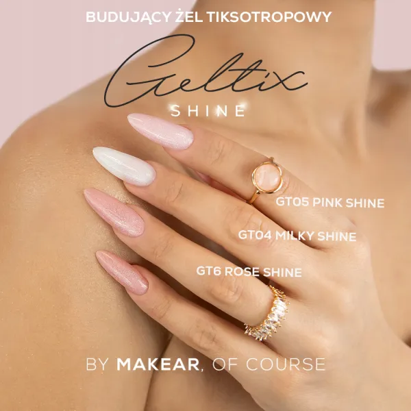 MAKEAR Geltix Rose Shine żel tiksotropowy z drobinkami GT06 15ml