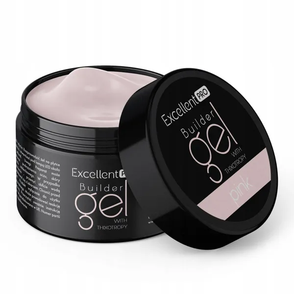 Excellent PRO Builder gel with thixotropy pink clear 50g