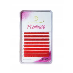 Rzęsy SL COLOR flamingo różowe mix 0.07 C