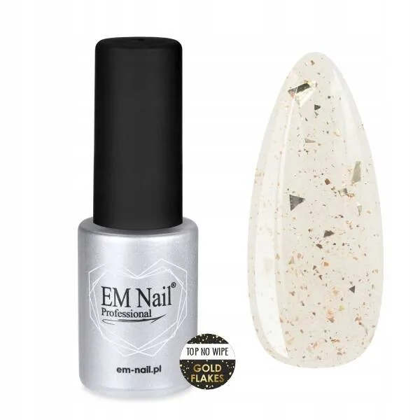 Emnail Top No Wipe Gold Flakes 6 ml