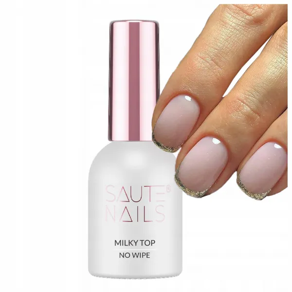 Saute Nails Milky Top No Wipe 8ml Top hybrydowy