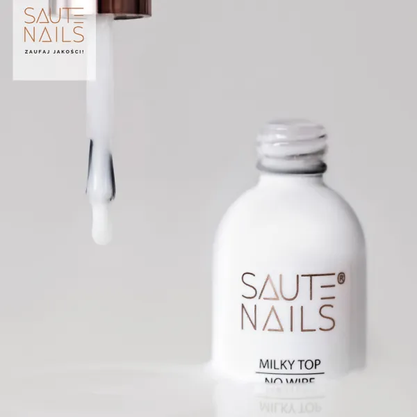 Saute Nails Milky Top No Wipe 8ml Top hybrydowy