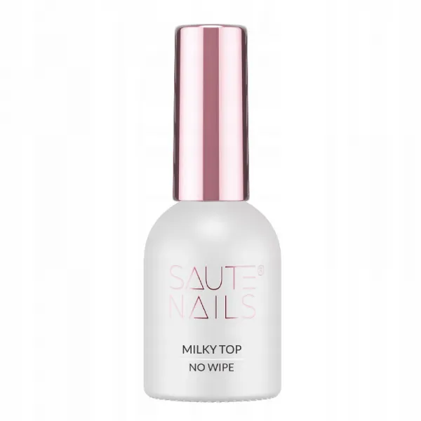 Saute Nails Milky Top No Wipe 8ml Top hybrydowy