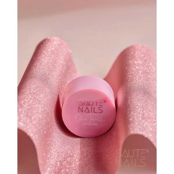 Żel Budujący Saute Nails One Touch Glitter Pink