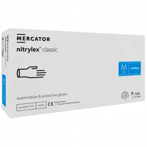 Mercator Rękawiczki Nitrylowe White M 100 szt/ 50 par