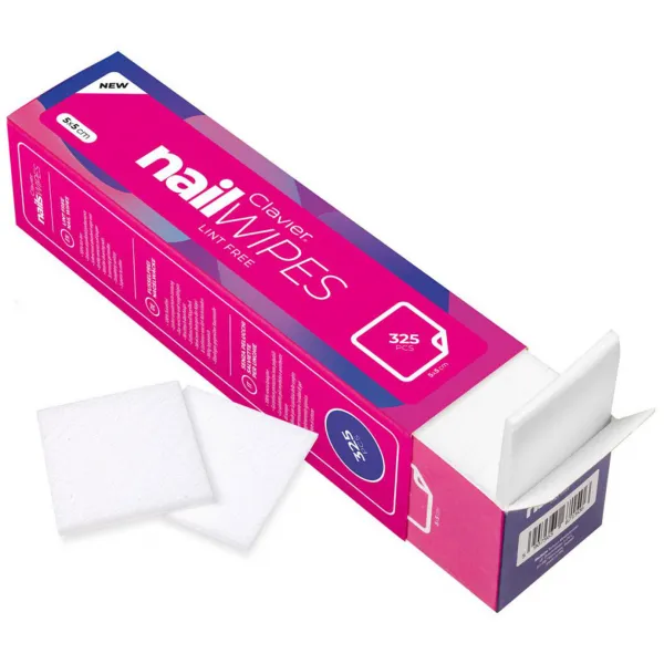 Waciki bezpyłowe Clavier Nail Wipes – 325 szt.